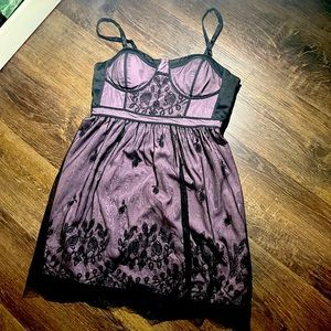 Purple Lace Mini Dress